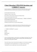 Client Education UPDATED Questions and  CORRECT Answers