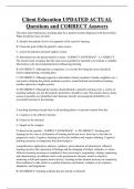 Client Education   Bundled Exam Questions and CORRECT Answers