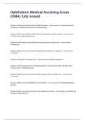 Ophthalmic Medical Assisting Exam &lpar;OMA&rpar; fully solved