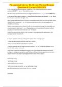 PA Appraisal License 16-20 Auto Physical Damage Questions & Answers 2024&sol;2025