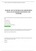 NURS 601 ADVANCED HEALTH ASSESSEMENT FINAL EXAM 2024&sol;2025 QUESTIONS AND ANSWERS 
