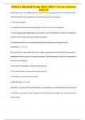 OHSAA Baseball Exam With 100&percnt; Correct Answers 2024-25