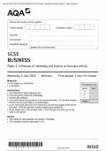 Actual 2024 AQA A-LEVEL BUSINESS ALL PAPERS Merged Question Paper &plus; Mark Scheme  