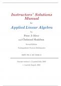 Instructors&rsquo; Solutions Manual for Applied Linear Algebra 2nd Edition By Peter J&period;Olver and Chehrzad Shakiban &lpar;All Chapters&rpar; Complete Guide A&plus;