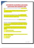 OPTOMETRY CALIFORNIA LAW EXAM QUESTIONS AND ANSWERS 2025&period;