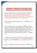 Optometry California Law Actual Exam Questions and Answers with Rationales&period;