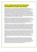 N 615&colon; Advanced Practice Nursing&colon; Introduction to Roles and Issues