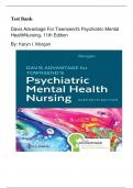 Test Bank for Davis Advantage for Townsend's Psychiatric Mental Health Nursing&comma; 11th Edition by Karyn I&period; Morgan All Chapters included 