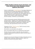 APRN Problem Solving Exam Questions and With Distinction level Marking scheme updated 2023&sol;2024