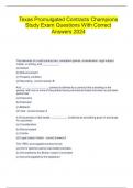 Texas Promulgated Contracts Champions Study Exam Questions With Correct Answers 2024