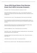 Texas DPS Road Rules Final Review Exam And 100&percnt; Accurate Answers&period;