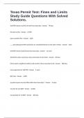 Texas Permit Test&colon; Fines and Limits Study Guide Questions With Solved Solutions&period;