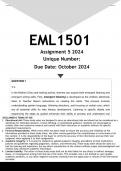 EML1501 Assignment 5 &lpar;COMPLETE ANSWERS&rpar; 2024 - DISTINCTION GUARANTEED