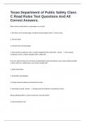 Texas Department of Public Safety Class C Road Rules Test Questions And All Correct Answers&period;