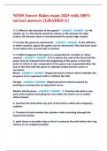 NFHS Soccer Rules exam 2025 with 100&percnt;  correct answers &lbrace;GRADED A&rcub;