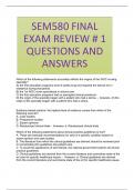 SEM580 FINAL EXAM REVIEW &num; 1 QUESTIONS AND ANSWERS