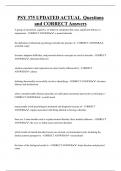 PSY 375 UPDATED ACTUAL Questions  and CORRECT Answers