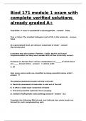 Portage BIOD 171 Exam 5 with verified solutions 2024&period;