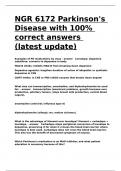 NGR 6172 Parkinson-s Disease with 100- correct answers &lpar;latest update&rpar;&period;d