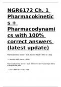 NGR6172 Ch&period; 1 Pharmacokinetics &plus; Pharmacodynamics with 100- correct answers &lpar;latest update&rpar;&period;