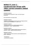 NGR6172&lowbar;Unit 2 - Cardiovascular Drugs with 100- correct answers &lpar;latest update&rpar;&period;
