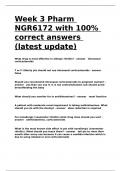 Week 3 Pharm NGR6172 with 100- correct answers &lpar;latest update&rpar;