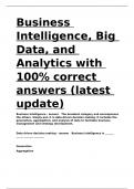 Business Intelligence&comma; Big Data&comma; and Analytics with 100- correct answers &lpar;latest update&rpar;&period;