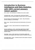 Introduction to Business Intelligence and Data Analytics with 100- correct answers 
