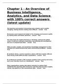 Chapter 1 - An Overview of Business Intelligence&comma; Analytics&comma; and Data Science with 100- correct answers