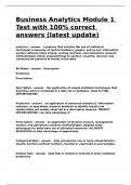 Business Analytics Module 1 Test with 100- correct answers &lpar;latest update&rpar;&period;