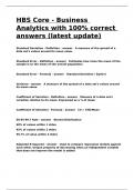 HBS Core - Business Analytics with 100- correct answers &lpar;latest update&rpar;