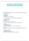 SECURITY&plus; REVIEW QUIZ 15 QUESTIONS AND ANSWERS