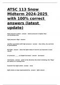 ATSC 113 Snow Midterm 2024-2025 with 100- correct answers &lpar;latest update&rpar;