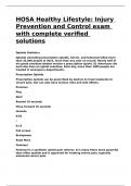 HOSA Healthy Lifestyle Injury Prevention and Control exam with complete verified solutions&period;
