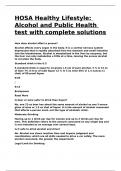 HOSA Healthy Lifestyle Alcohol and Public Health test with complete solutions&period;
