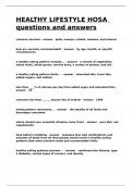 HEALTHY LIFESTYLE HOSA questions and answers&period;
