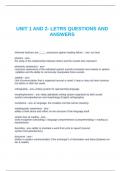 UNIT 1 AND 2- LETRS QUESTIONS AND ANSWERS