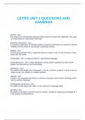 LETRS UNIT 1 SESSION 1 QUIZ QUESTIONS AND ANSWERS