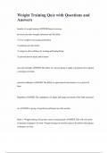 Weight Training Quiz with Questions and Answers