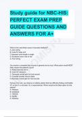 Study guide for NBC-HIS&colon; PERFECT EXAM PREP GUIDE QUESTIONS AND ANSWERS FOR A&plus;