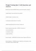 Weight Training Quiz 3 with Questions and Answers