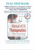Test Bank for Phillips&rsquo;s Manual of I&period;V&period; Therapeutics&semi; Evidence-Based Practice for Infusion Therapy 7th Edition Lisa Gorski &vert; Complete Guide A&plus;