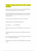 Weight Training Final Exam with Compete Solutions