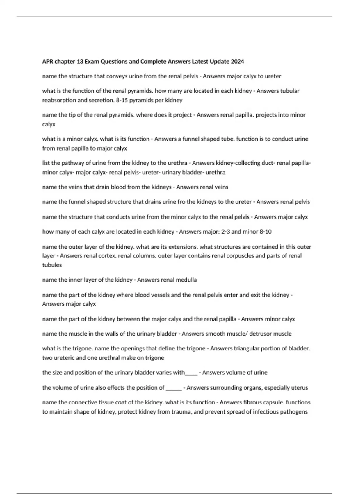 APR chapter 13 Exam Questions and Complete Answers Latest Update 2024 ...