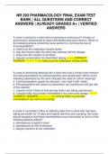 NR 293 PHARMACOLOGY FINAL EXAM TEST BANK &vert; ALL QUESTIONS AND CORRECT ANSWERS &vert; ALREADY GRADED A&plus; &vert; VERIFIED ANSWERS