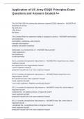 Application of US Army ESQD Principles Exam Questions and Answers Graded A&plus;