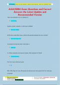 AAAI&sol;ISMA Exam Questions and Correct  Answers the Latest Update and  Recommended Versio