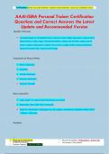 AAAI-ISMA Personal Trainer Certification Questions and Correct Answers the Latest  Update and Recommended Version