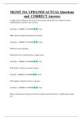 MGMT 314 UPDATED ACTUAL Questions  and CORRECT Answers