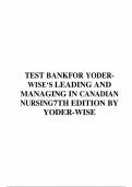 Test Bank for Yoder-Wise&rsquo;s Leading and Managing in Canadian Nursing 7th Edition by Yoder-Wise